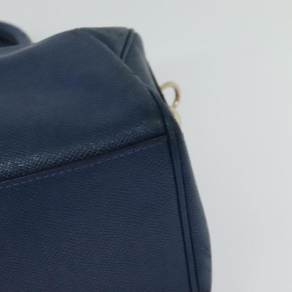 Coach Hand Bag Leather 2way Blue Gold Auth bs24027 - Picture 13 of 16